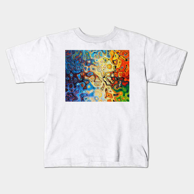 Abstraction and destruction - Colourful melange of shapes and colours Kids T-Shirt by Montanescu